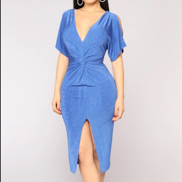 Fashion Nova Dresses & Skirts - Blue Midi Knot Dress